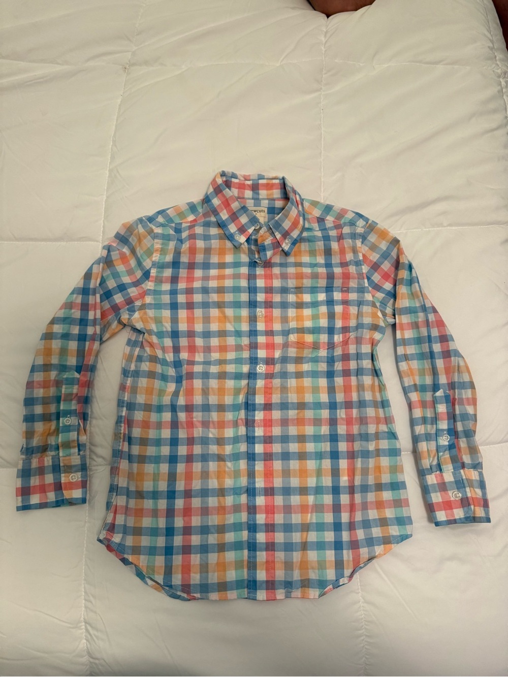 Jcrew Factory Crew Cuts - pastel plaid button down